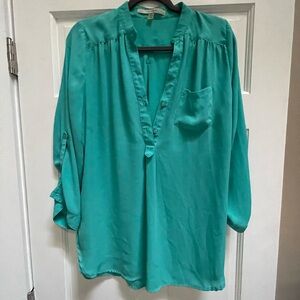 41 Hawthorn Green 3/4 Sleeve Ruffled Blouse